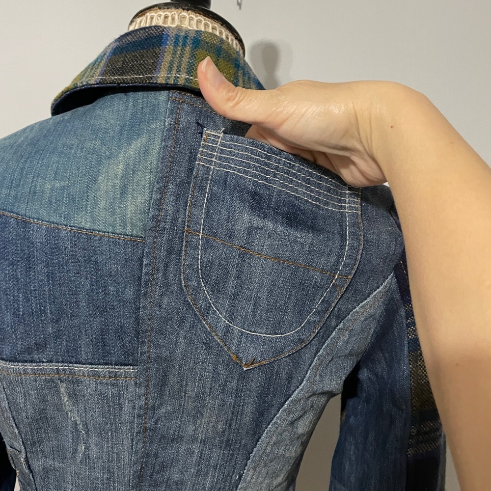 Desigual Denim Patchwork Blazer Jacket Women's EU… - image 8